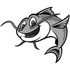 Obraz premium Catfish Illustration - A vector cartoon illustration of a Catfish restaurant mascot.