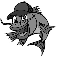 Catfish Mascot Illustration - A vector cartoon illustration of a Catfish restaurant mascot.