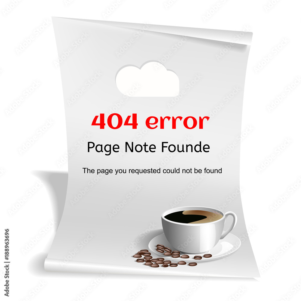 Poster error 404 page layout vector design.