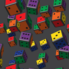 Rainbow Dice Seamless Pattern