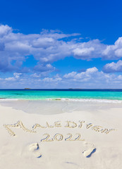 Fototapeta na wymiar Malediven Strandtext 2022