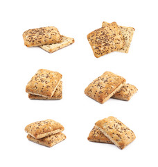 Square burger bread isolated