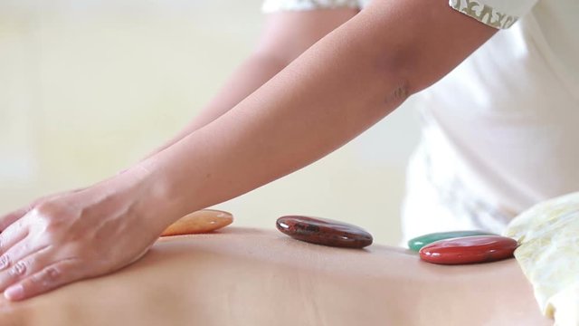 A day in the spa - hot stones therapy massage