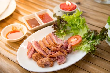 Thai recipe roast duck is a Food with vegetable, low calorie
