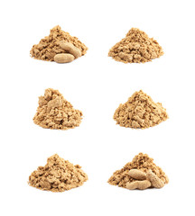 Pile of crushed halva isolated