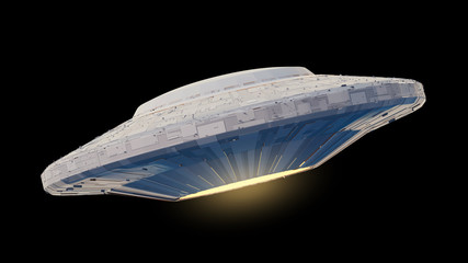 Obraz na płótnie Canvas UFO, alien spaceship with extraterrestrial visitors, flying saucer