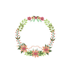 Floral frame card. Design for invitation, wedding, birthday or greeting cards. Colored vector illustration.