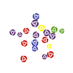 Festive Background with Colorful  flowers. Feminine Pattern for Postcard, Print, Banner or Poster. Small Pretty  roses For Party Decoration, Wedding, Birthday or Anniversary Invitation