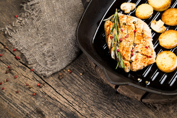 roasted gourd breast, grill baked