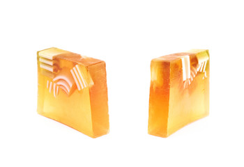 Hande made piece of soap isolated