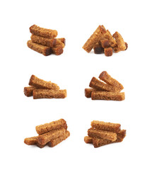 Pile of bread croutons