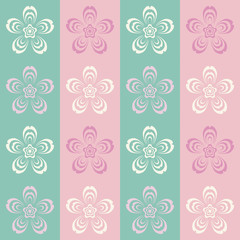 trendy seamless flowers pattern on pink background , vector illustration. Eps 10.