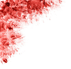 Abstract painted watercolor background on paper. Grenadine color.