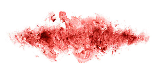 Abstract painted watercolor background on paper. Grenadine color.
