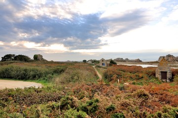 Paysages sauvages de la côte de Plougrescant en Bretagne