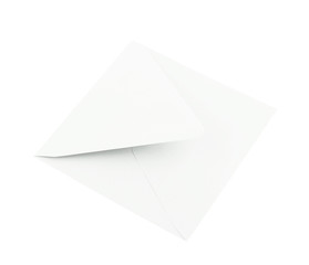 Sqaure shaped paper envelope isolated
