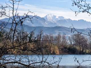 Bozi di Saudino, Sarzana, former gravel pits, now nature reserve, In winter,