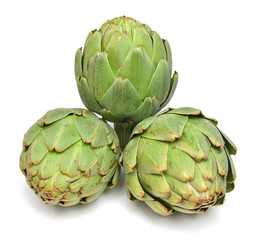 Obraz premium Artichokes Isolated on White