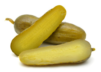 Pickled cucumbers Isolated on white