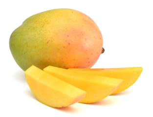 Mango fruit isolated on white background.