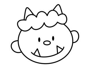 鬼の顔(線画)
