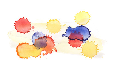 Watercolor drop stain isolated