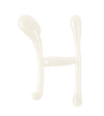 Single letter made of sauce isolated