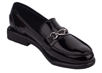 black woman shiny shoe isolated on white