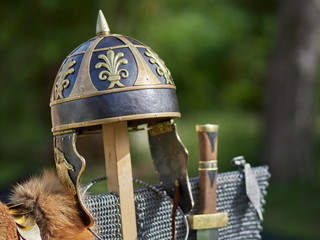 Medieval metal helmet