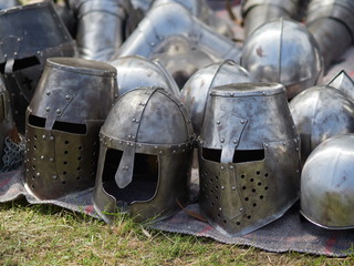 Medieval metal helmet
