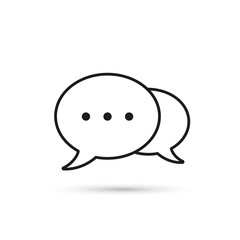 Speech bubbles line Icon, vector flat design outline illustration