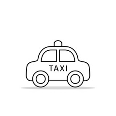 Taxi Car Icon, Vector flat symbol isolated on white background. Side view