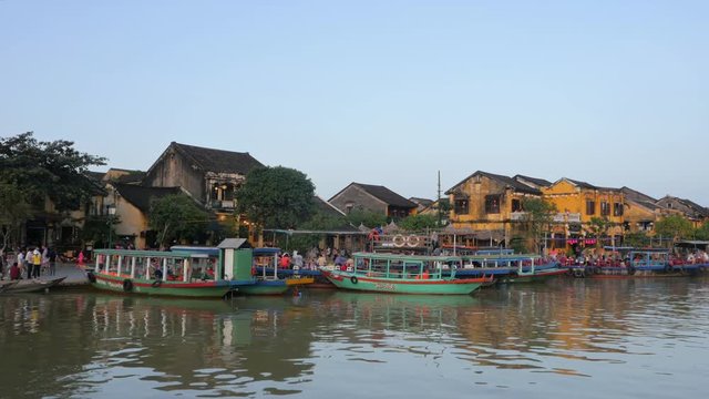 Hoi An old quarter, Thu Bon River, Vietnam in 4k