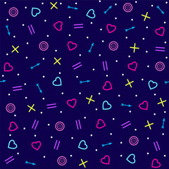 The  seamless pattern  with hearts  and arrows. Background for Valentine's Day or weddings