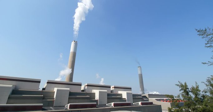 Factory plant smoke stack chimney