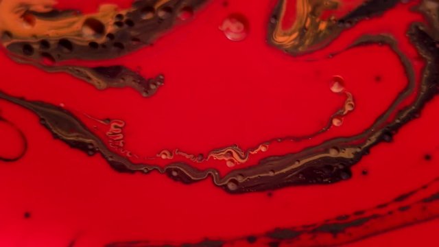Red And darck green Paint And Oil Color Swirls Entropy