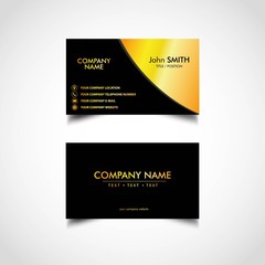 Golden Business Card Template, Vector, Illustration, Eps File