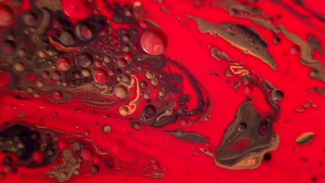 Red And darck green Paint And Oil Color Swirls Entropy