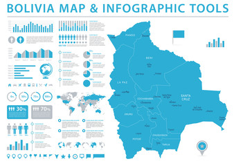 Bolivia Map - Info Graphic Vector Illustration