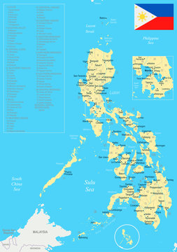 Philippines Map - Detailed Vector Illustration