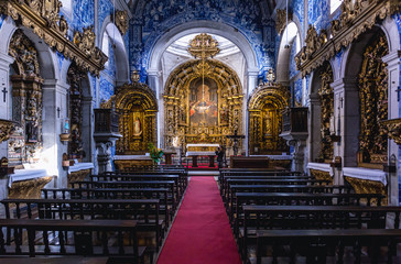 Fototapeta na wymiar Interior of Church of Misericordia in Viana do Castelo city, Portugal