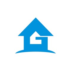 G logo, G as a house shape design template vector illustration