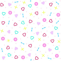 The  seamless pattern  with hearts  and arrows. Background for Valentine's Day or weddings