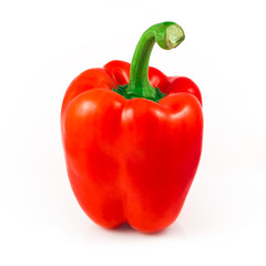 Red sweet pepper isolated on white background cutout