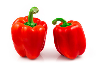 Red sweet pepper isolated on white background cutout