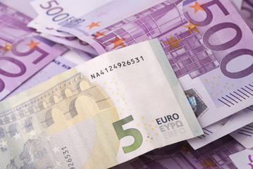 Various euro bnknotes