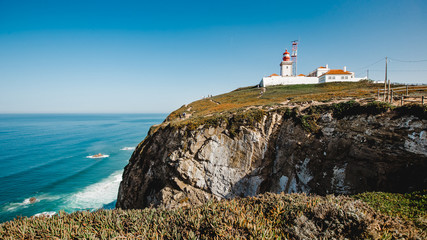 Fototapeta na wymiar famous lighthouse ocean portugal cabo da roca
