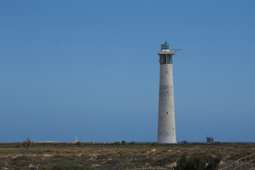 Fototapeta na wymiar Lighthouse in Morro Jable, Fuerteventura, Spain, Canary islands