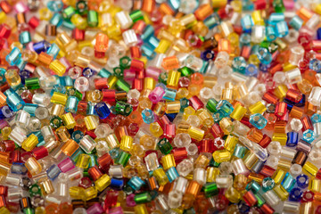 Background of colorful plastic beads
