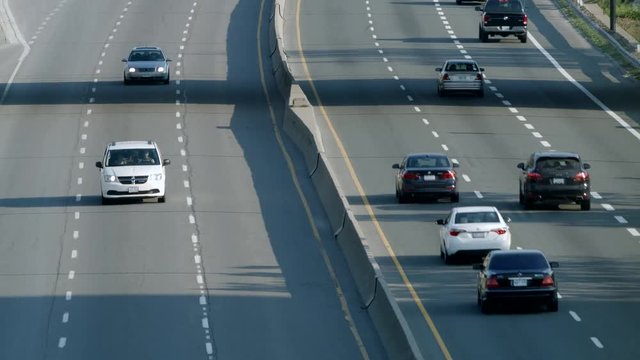Automobile traffic in both directions on DVP.